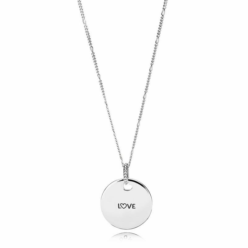 Pandora Love Disc Necklace Ireland - Silver - 618432XCT